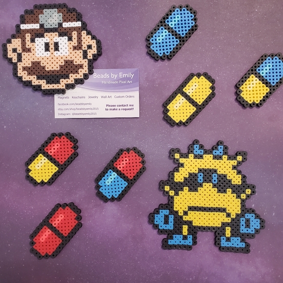 Dr. Mario Magnets - Nerdy Game Room Home Decor - Picture 3 of 8